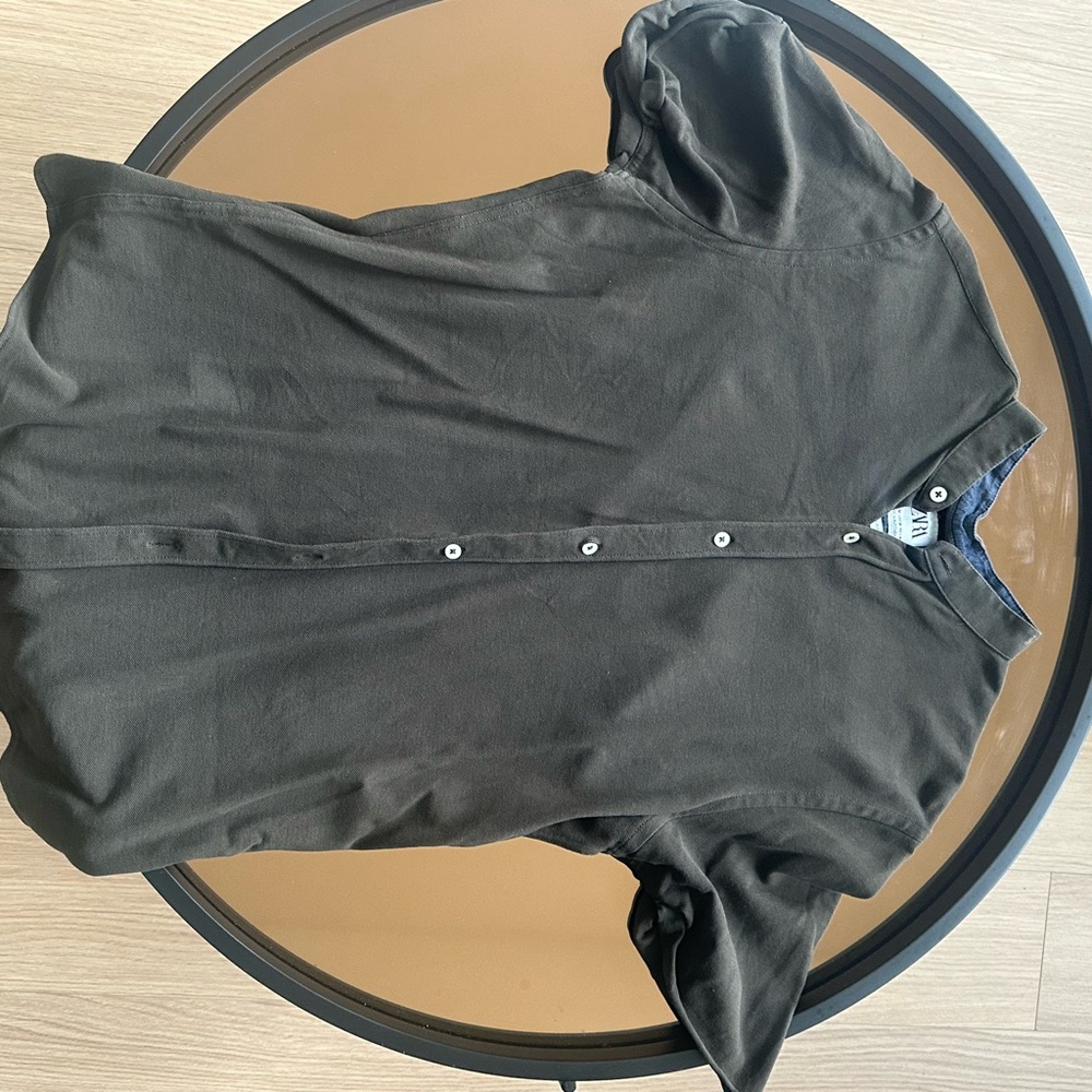 Green Zara Short-Sleeve Button Down